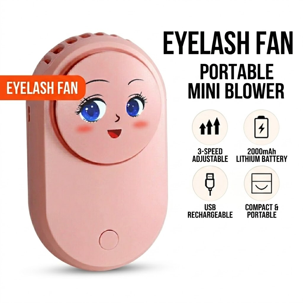 Eyelash Extension Fan - Przenośny mini wentylator USB do rzęs,