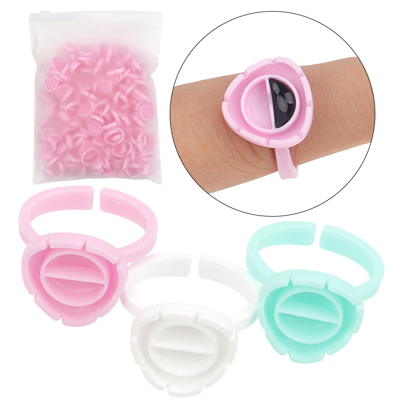 Eyelash Extension Fan - 100 szt. Jednorazowe pierścienie na kubki