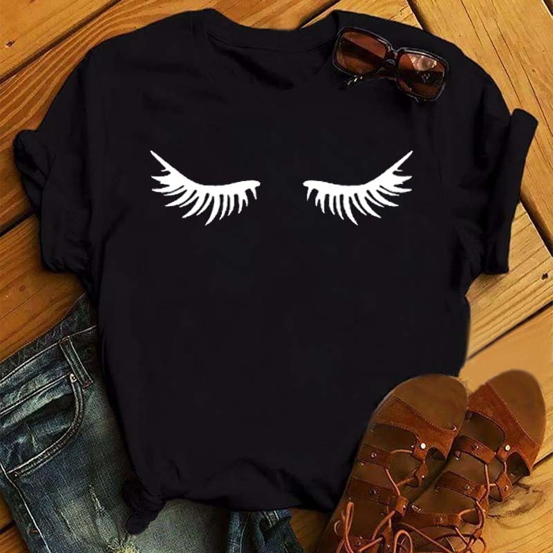 Funny Eyelash Extension - Maycaur Fashion Graphic Women Tops Eyelashes