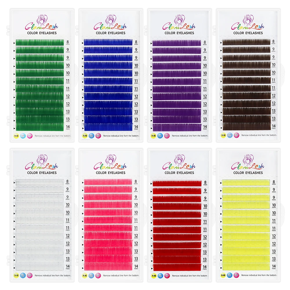Funny Eyelash Extension - GLAMLASH Color Lash Purple Blue Brown