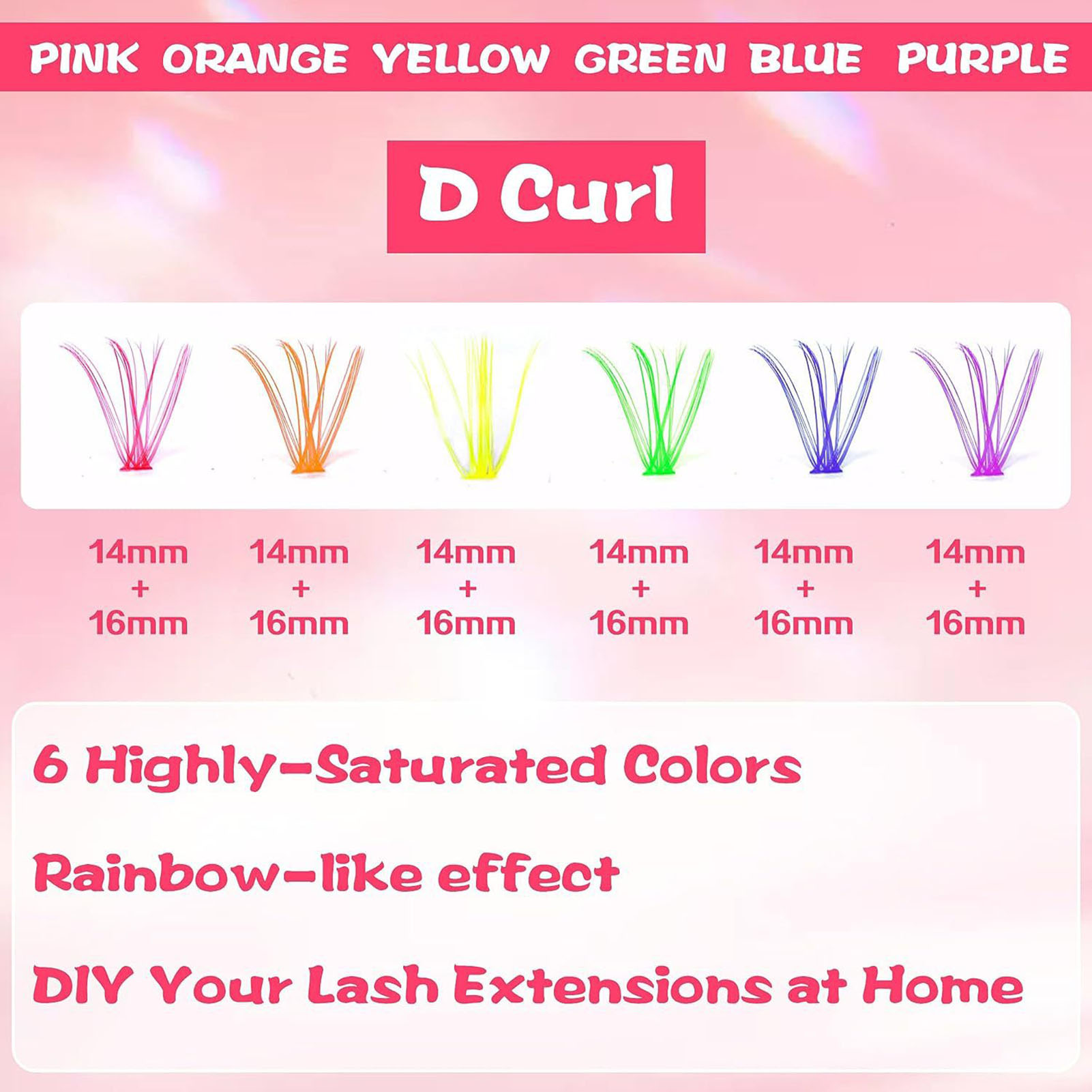 14/16mm D Curl kolorowe pojedy – Funny Eyelash Extension recenzja i cena