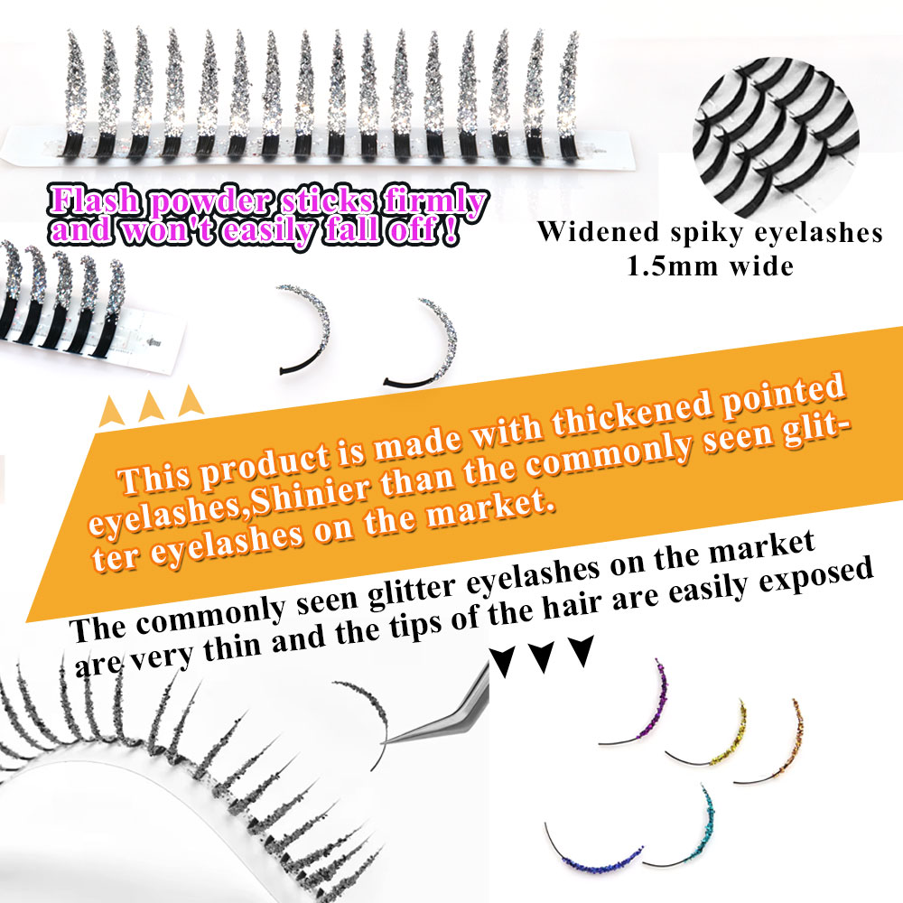 Kolorowe brokatowe rzęsy DIY w – Funny Eyelash Extension recenzja i cena